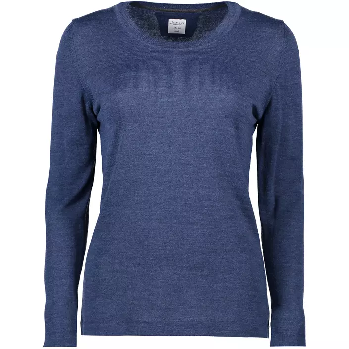 Seven Seas stickad tröja dam med merinoull, Blue melange, large image number 0