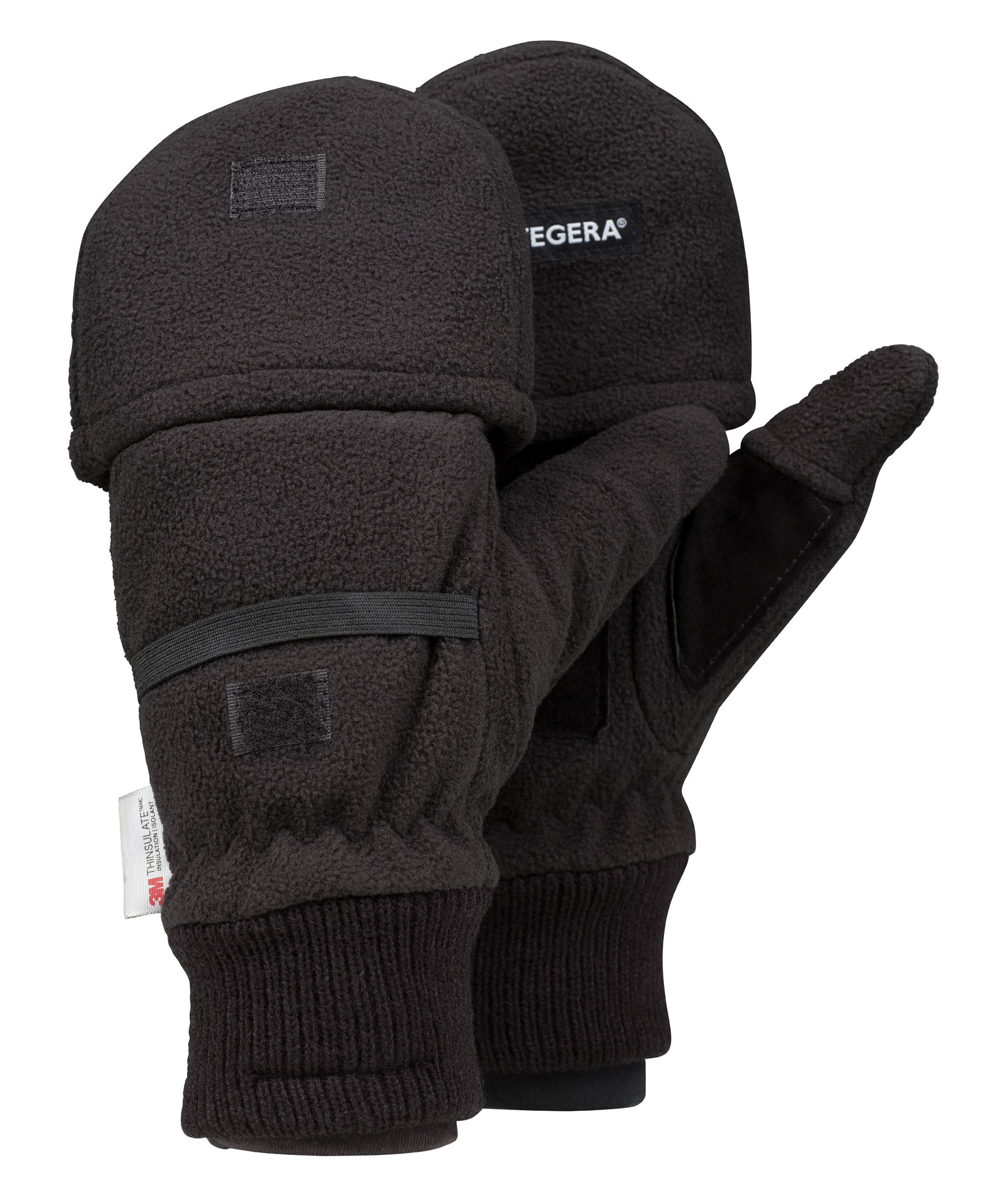 Tegera T6030 fingerless Thinsulate&trade; wintergloves, Black