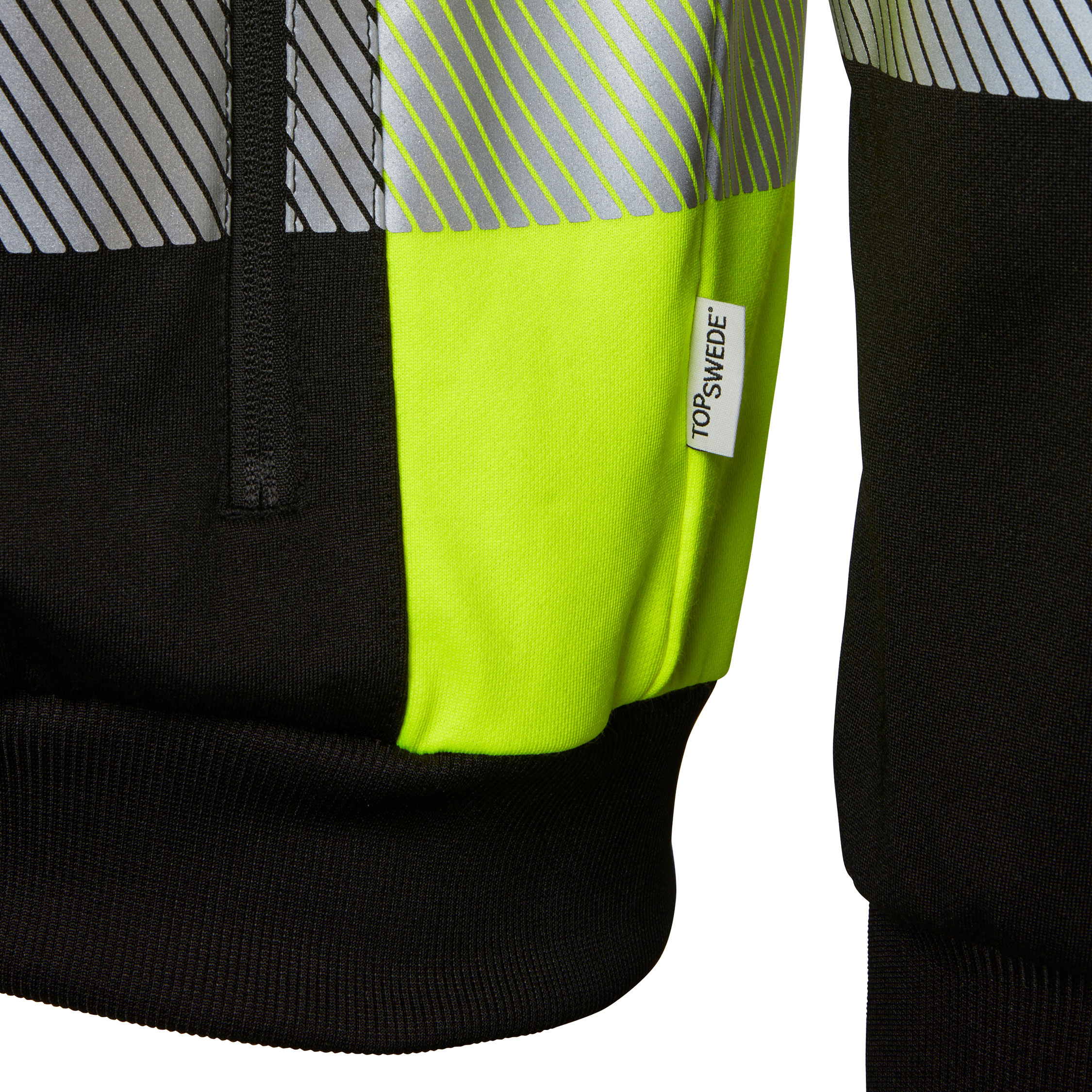 Top Swede hoodie with zipper 603, Black/Hi-Vis Yellow, large image number 4