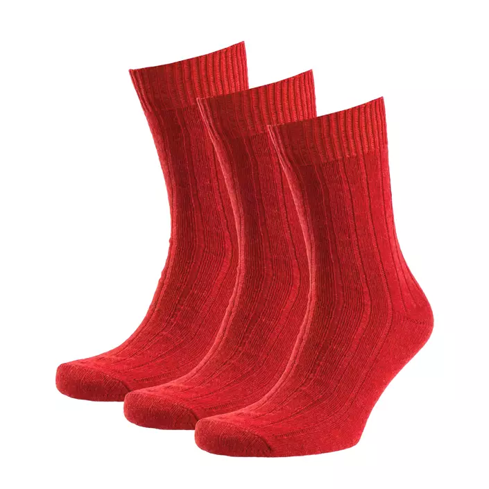 3-pack sokker med merinoull, Tomato Red, large image number 0