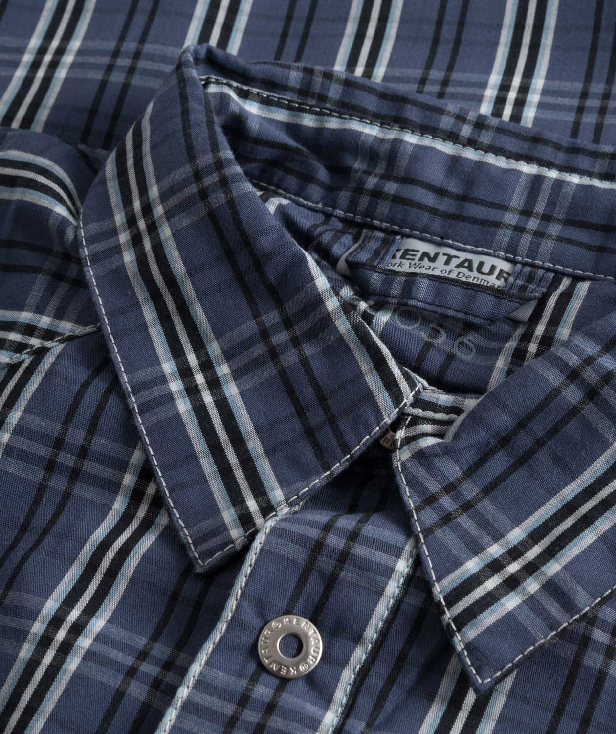 Kentaur kort&aelig;rmet  skjorte, Bl&aring;/Sort/Hvid&nbsp;Ternet, large image number 2