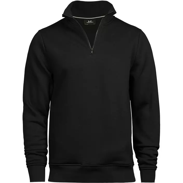 Tee Jays sweatshirt med kort lynlås, Sort, large image number 0