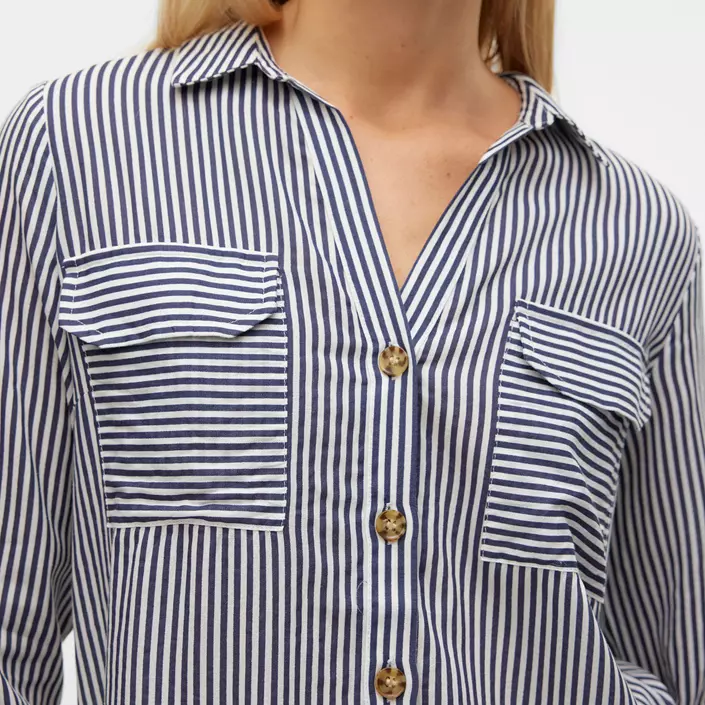 Vero Moda VMBUMPY skjorta dam, Snow White/India Ink, large image number 4