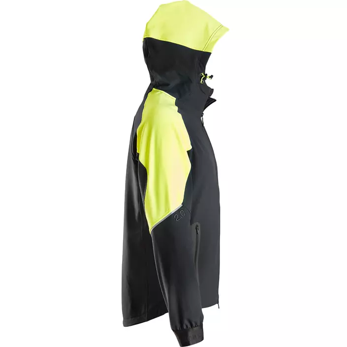 Snickers FlexiWork hoodie 8025, Svart/Neon Gul, large image number 3