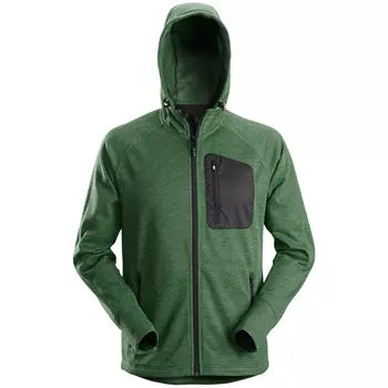 Snickers FlexiWork fleece hoodie, Forest green/black
