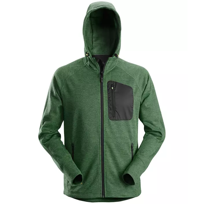 Snickers FlexiWork fleece hoodie 8041, Forest green/black, large image number 0