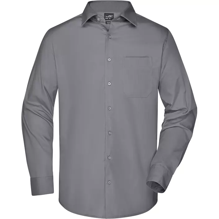 James & Nicholson modern fit  shirt, Grey, large image number 0