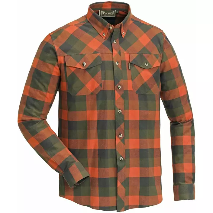 Pinewood Lumbo flannel skovmandsskjorte, Terracotta/grøn, large image number 0