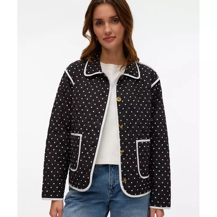 Vero Moda VMSANNE vattert jakke, Black/White Dots, large image number 1