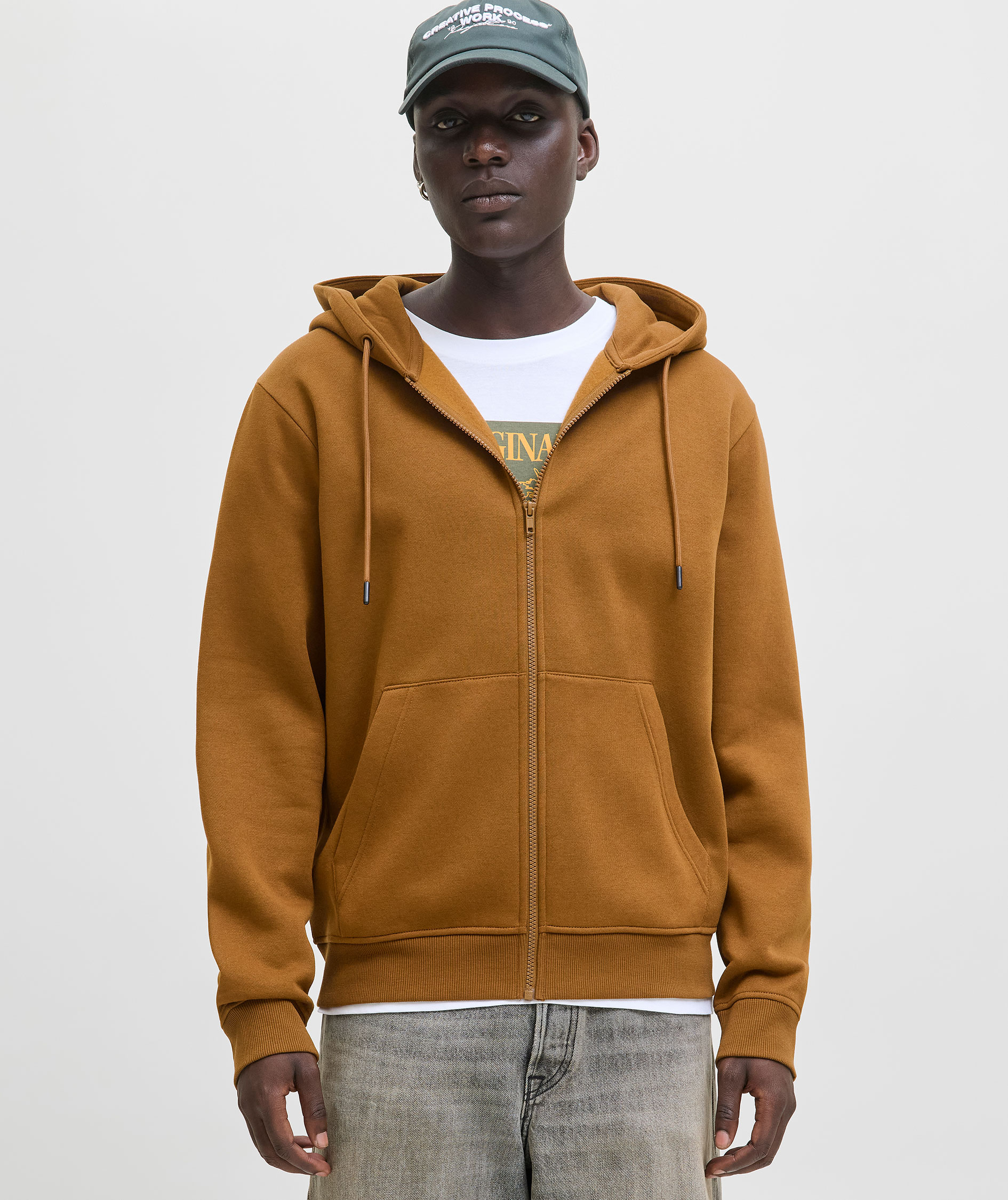 Jack & Jones JJEBRADLEY hoodie med dragkedja, Monks Robe