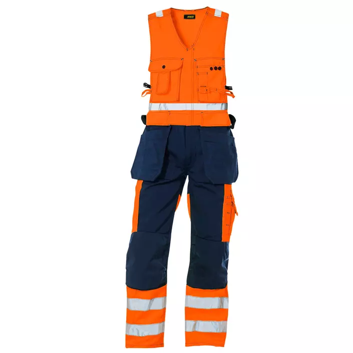 Blåkläder arbejdshelbukser, Hi-vis Orange/Marine, large image number 0