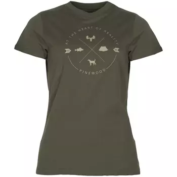 Pinewood Finnveden Trail dame T-skjorte, Olivengrønn