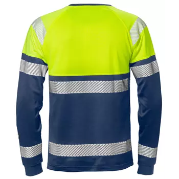 Fristads langärmliges T-Shirt 7519, Hi-vis gelb/marine