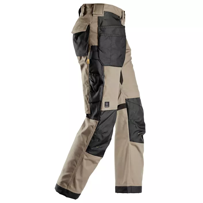Snickers AllroundWork Canvas+ hantverksbyxa 6224, Khaki/Svart, large image number 2