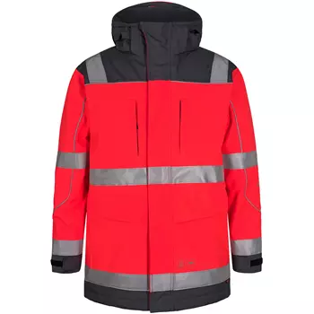 Engel parka shell jacket, Hi-vis red/grey