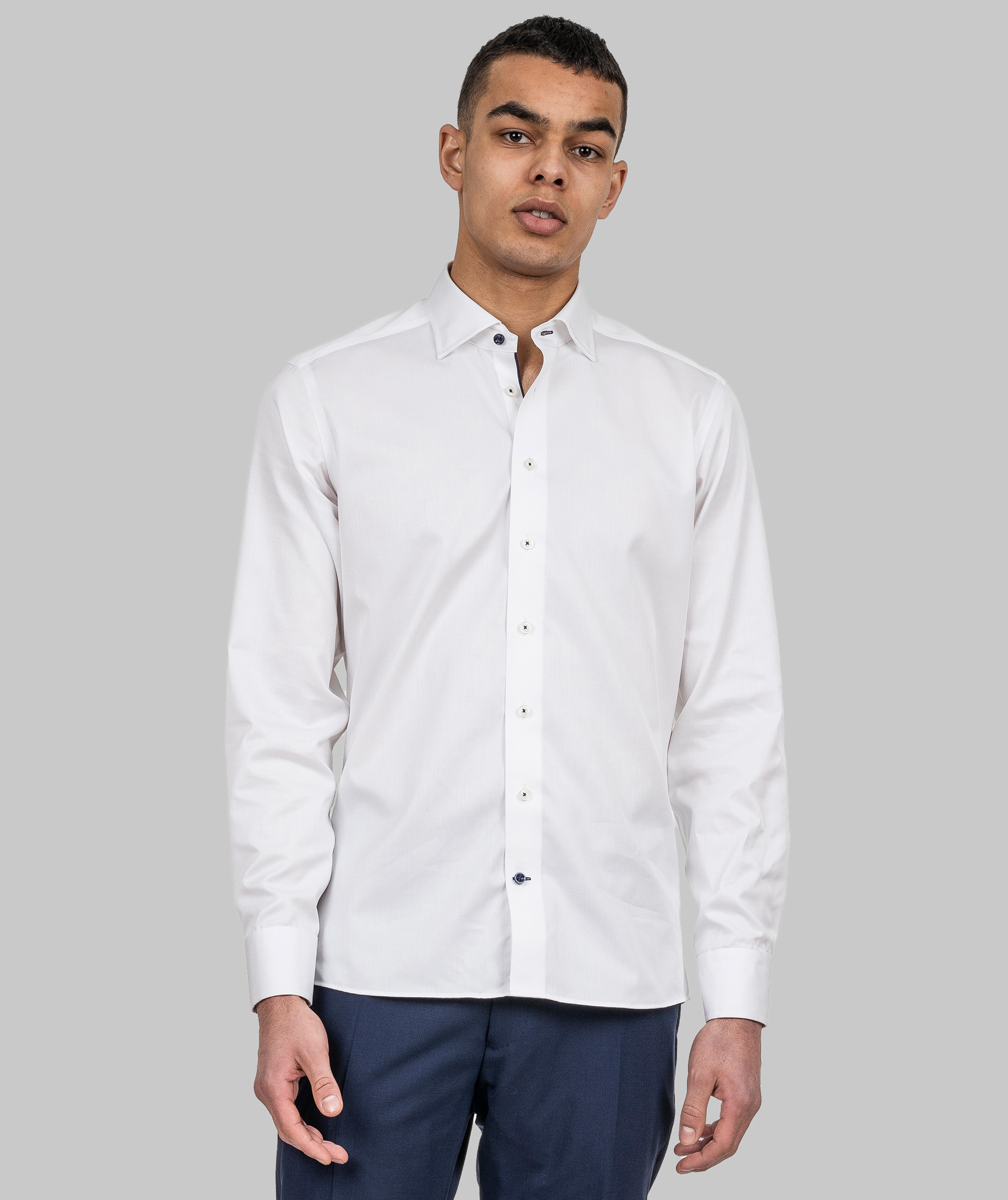 J. Harvest & Frost Twill Red Bow 122 slim fit shirt, White, large image number 1