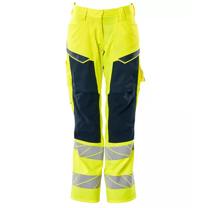 Mascot Accelerate Safe women's work trousers, Hi-Vis Yellow/Dark Marine, large image number 0