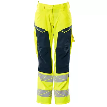 Mascot Accelerate Safe women's work trousers, Hi-Vis Yellow/Dark Marine