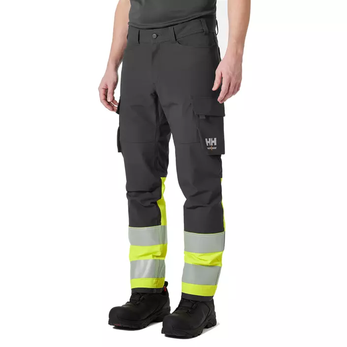 Helly Hansen Alna 4X cargo servicebyxa full stretch, Varsel Gul/Ebony, large image number 1