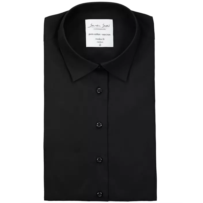 Seven Seas Poplin modern fit women's shirt, Black, large image number 4