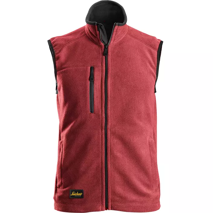 Snickers AllroundWork fleece vest, Chili red/black, large image number 0