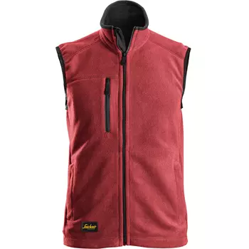 Snickers AllroundWork fleece vest, Chili red/black