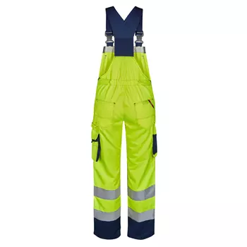 Engel safety women's bib and brace trousers, Hi-vis Yellow/Marine