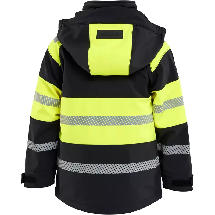 Blåkläder softshelljacka till barn full stretch, Svart/Varselgul, large image number 2