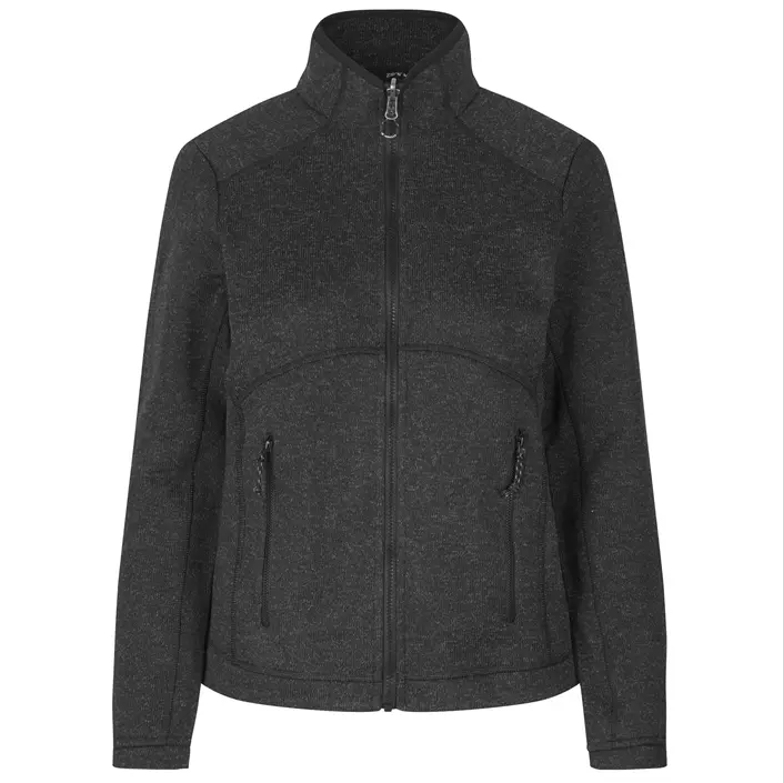 ID Zip'n'mix Melange stickad fleececardigan dam, Koks Melange, large image number 0