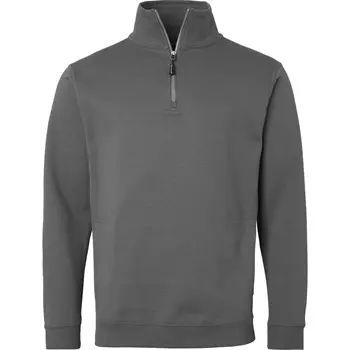 Top Swede sweatshirt med kort lynlås 0102, Mørk Grå