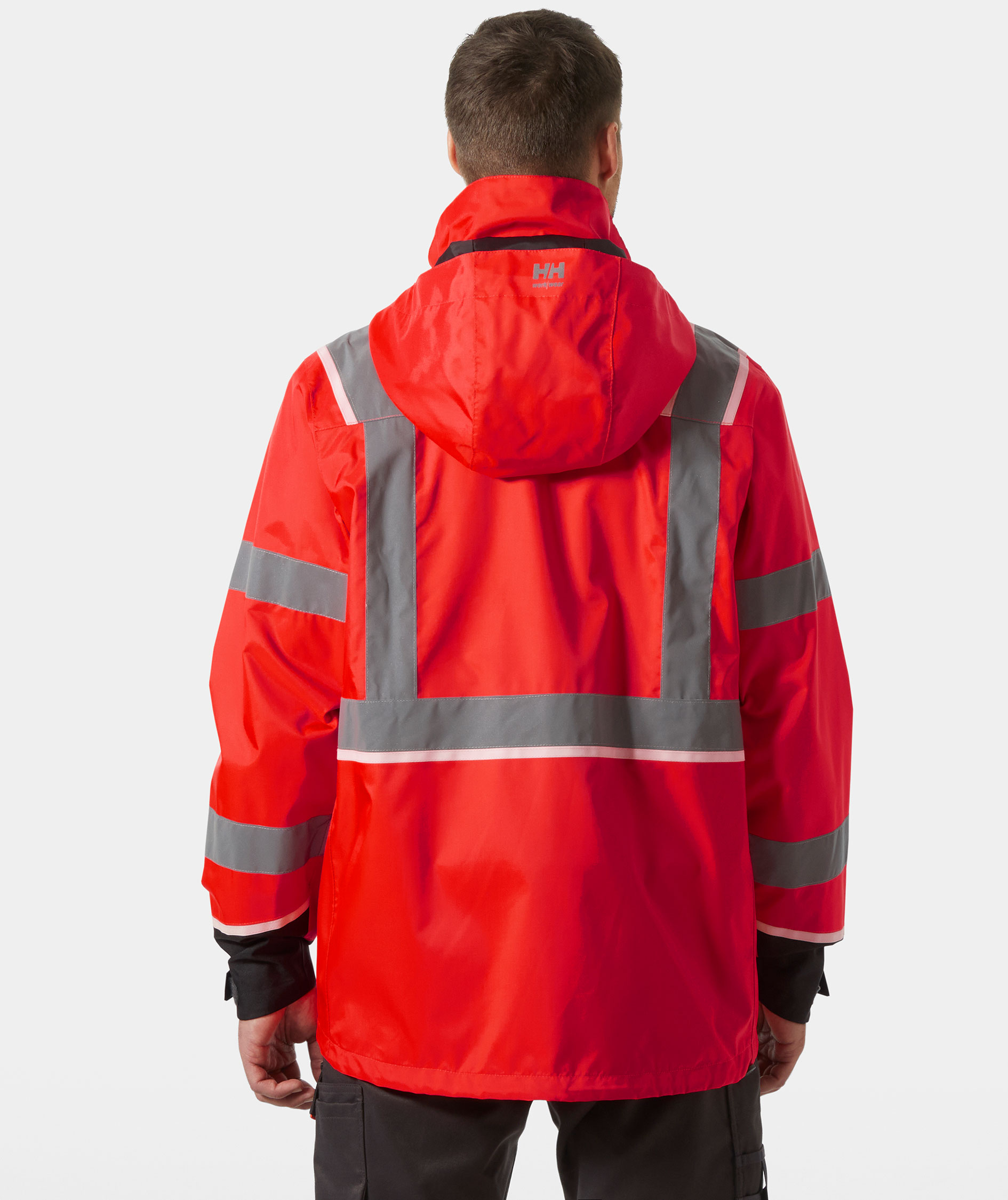 Helly Hansen UC-ME skalljakke, Hi-Vis R&oslash;d/Ebony, large image number 3