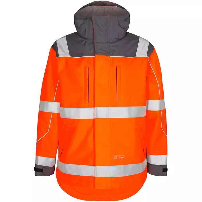 Engel Safety Shell Jacke, Hi-vis orange/Grau, large image number 0