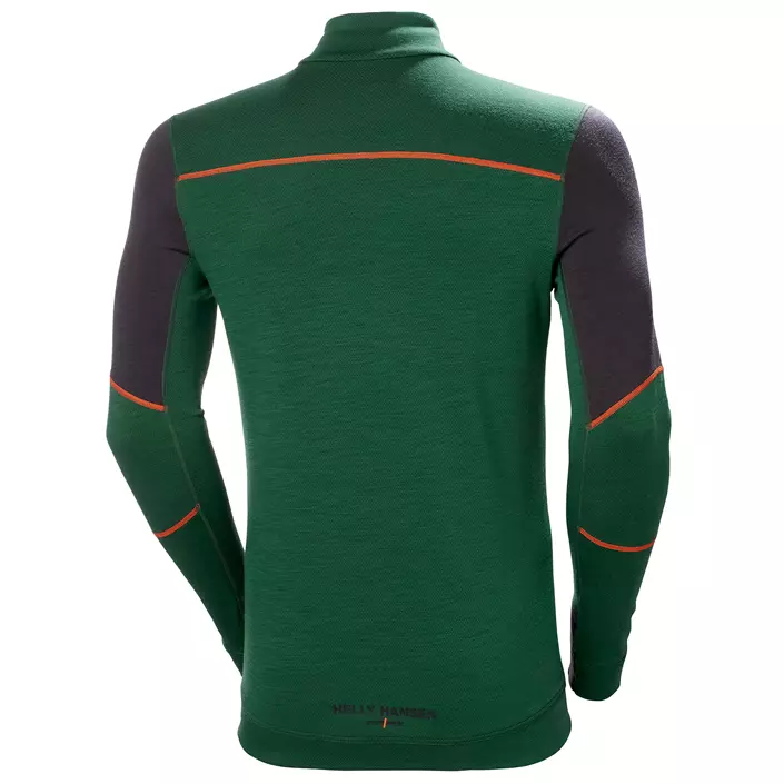 Helly Hansen Lifa half zip undershirt with merino wool, Green/Ebony, large image number 2