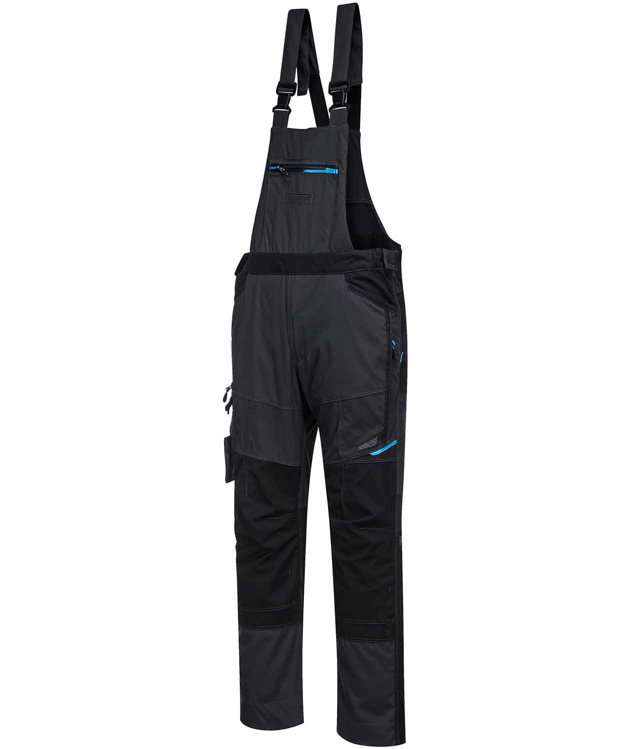 Portwest WX3 work bib and brace full stretch, Metal Grey, large image number 1