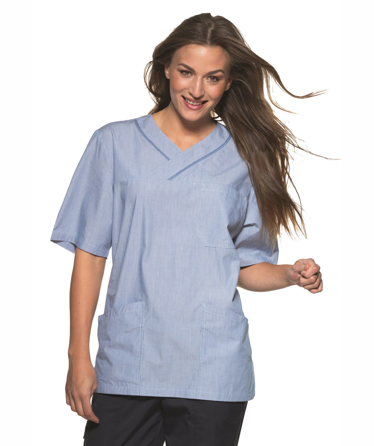 Kentaur  smock, Blue/White Stripes