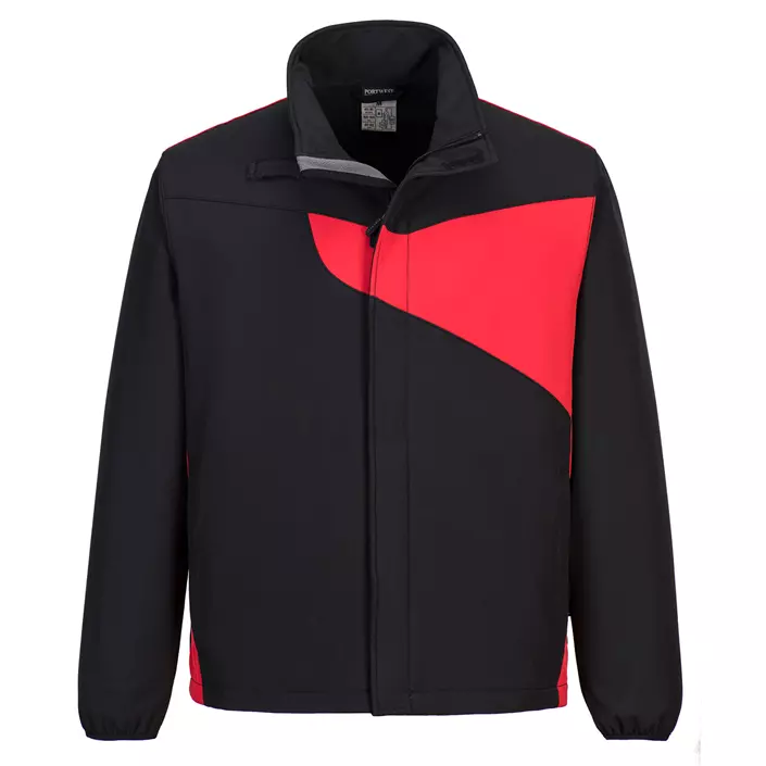 Portwest PW2 softshell jacket, Black/Red, large image number 0