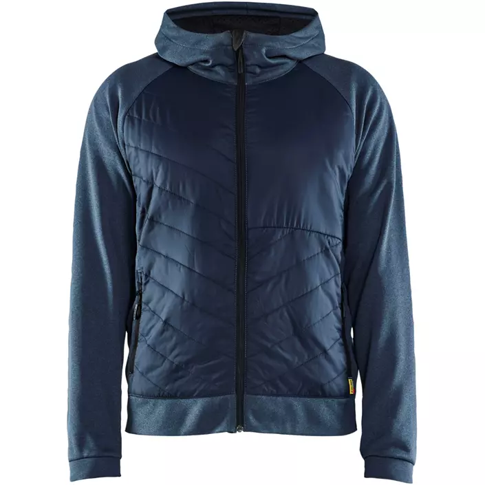 Blåkläder hybrid hoodie with zipper, Dusty blue/Dark Marine, large image number 0