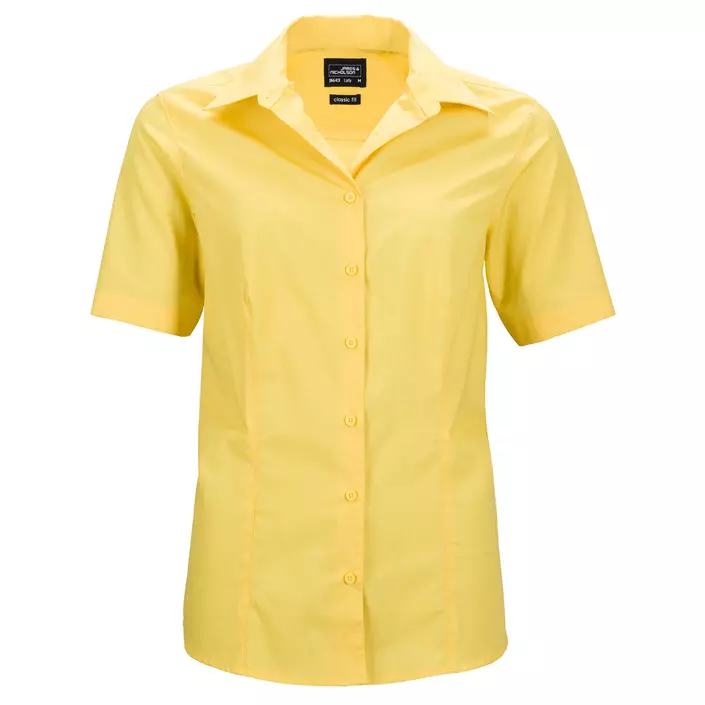 James & Nicholson women's short-sleeved Modern fit shirt, Yellow, large image number 0