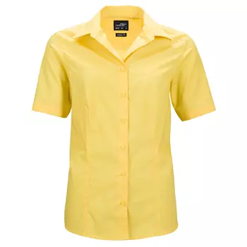 James & Nicholson women's short-sleeved Modern fit shirt, Yellow