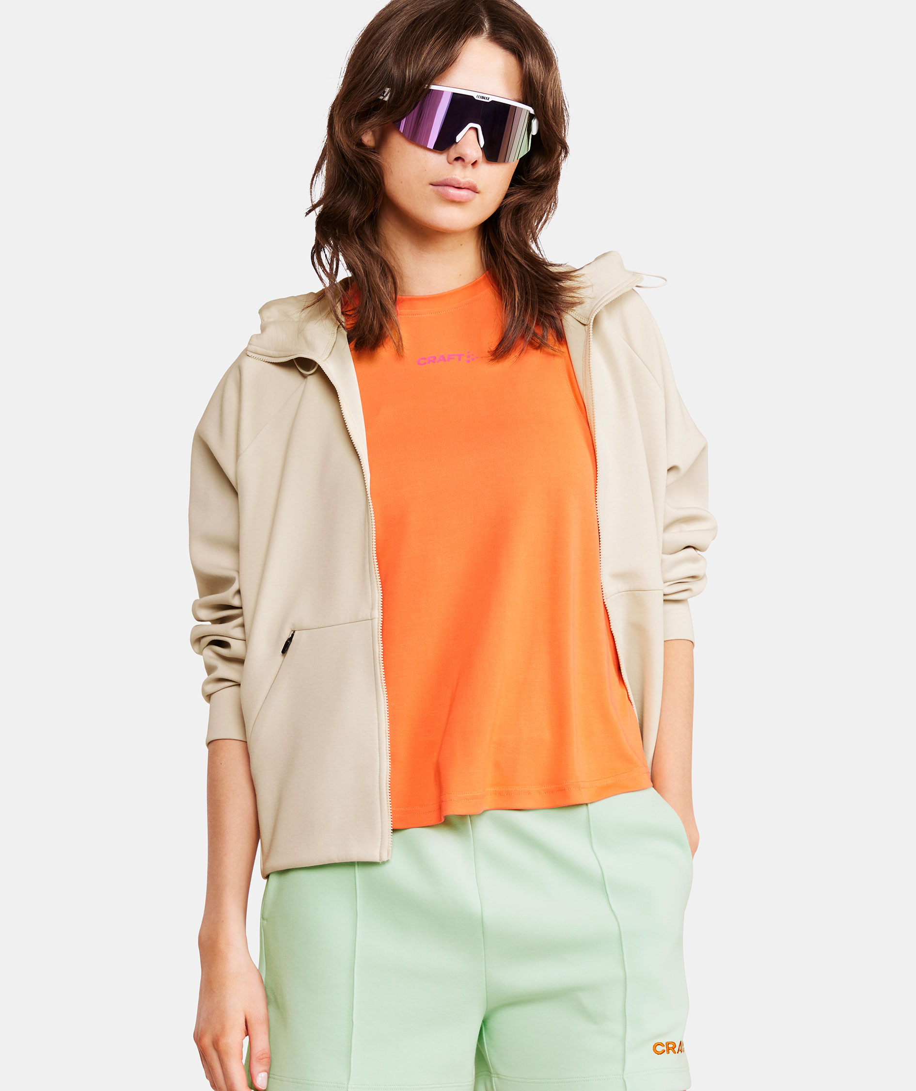 Craft ADV Join women's hoodie with zipper, Plaster, large image number 3