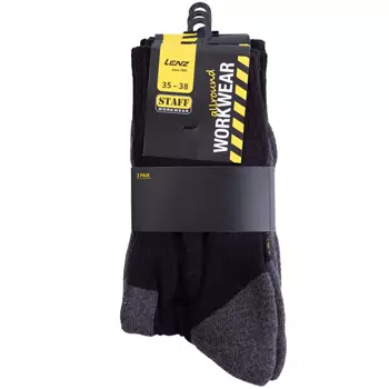 Lenz Allround Workwear 3-pack socks, Black/Anthracite