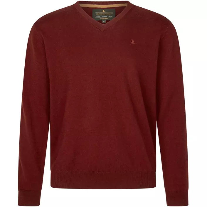 Seeland Pine stickad tröja med merinoull, Merlot, large image number 0