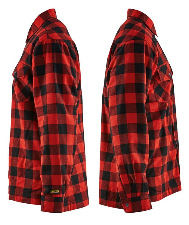 Bl&aring;kl&auml;der flannel lumberjack shirt with lining, Red/Black, large image number 3