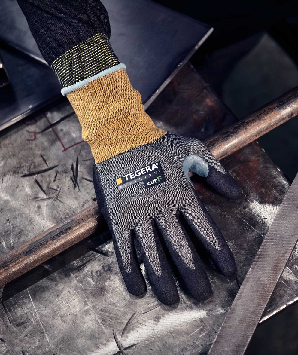 Tegera 8815 Infinity cut protection gloves Cut F, Black/Grey/Yellow, large image number 2