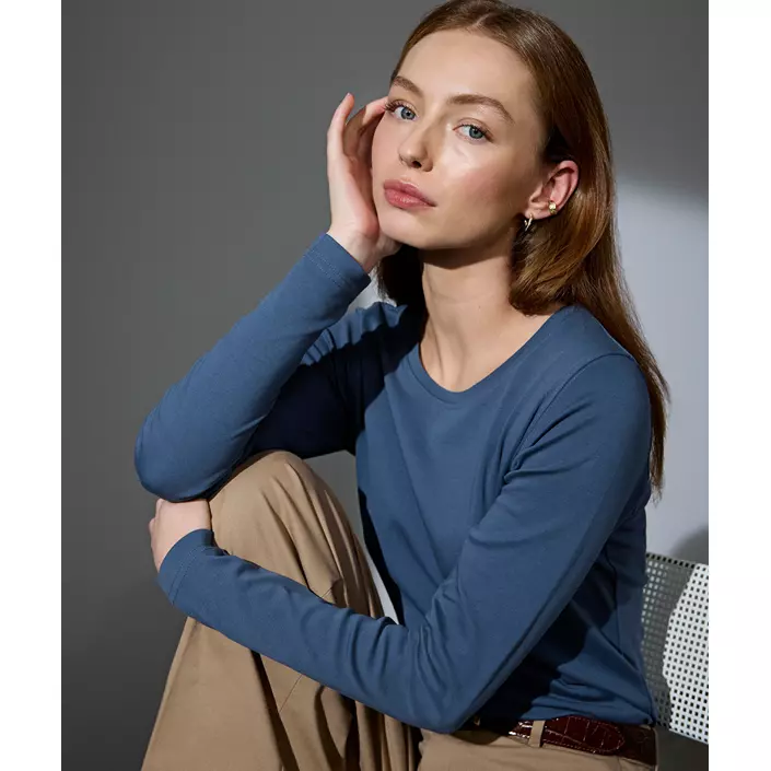 ID Interlock  Langärmliges Damen T-shirt, Indigoblau, large image number 1
