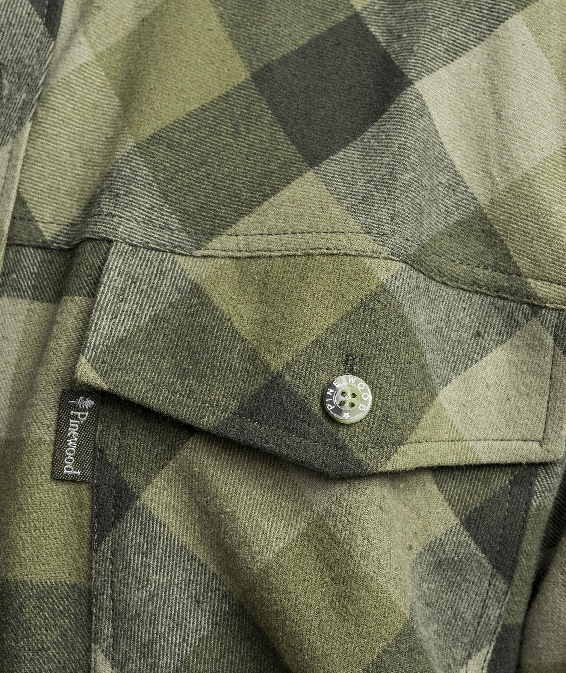 Pinewood Lumbo flannel skovmandsskjorte, Olive/Suede Brown, large image number 5
