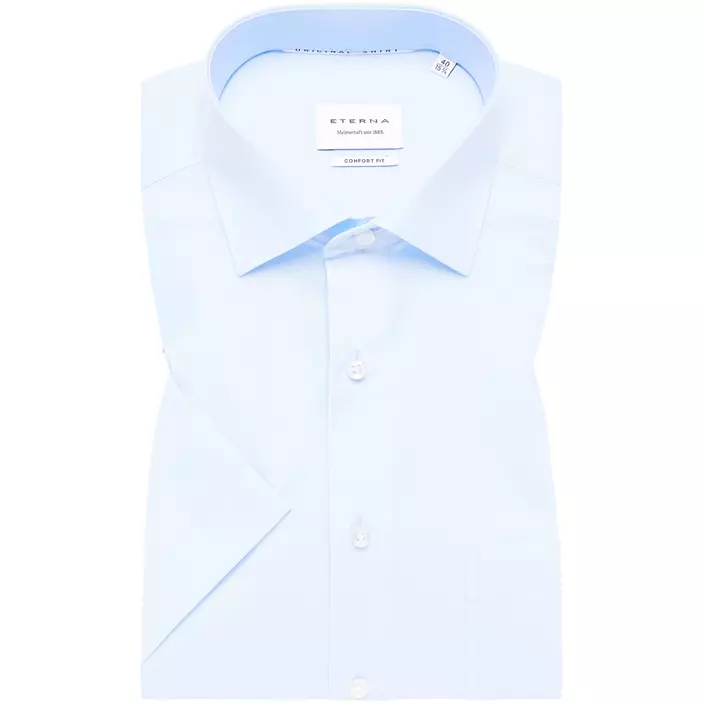 Eterna Uni Comfort fit kortærmet Poplin skjorte, Lyseblå, large image number 5