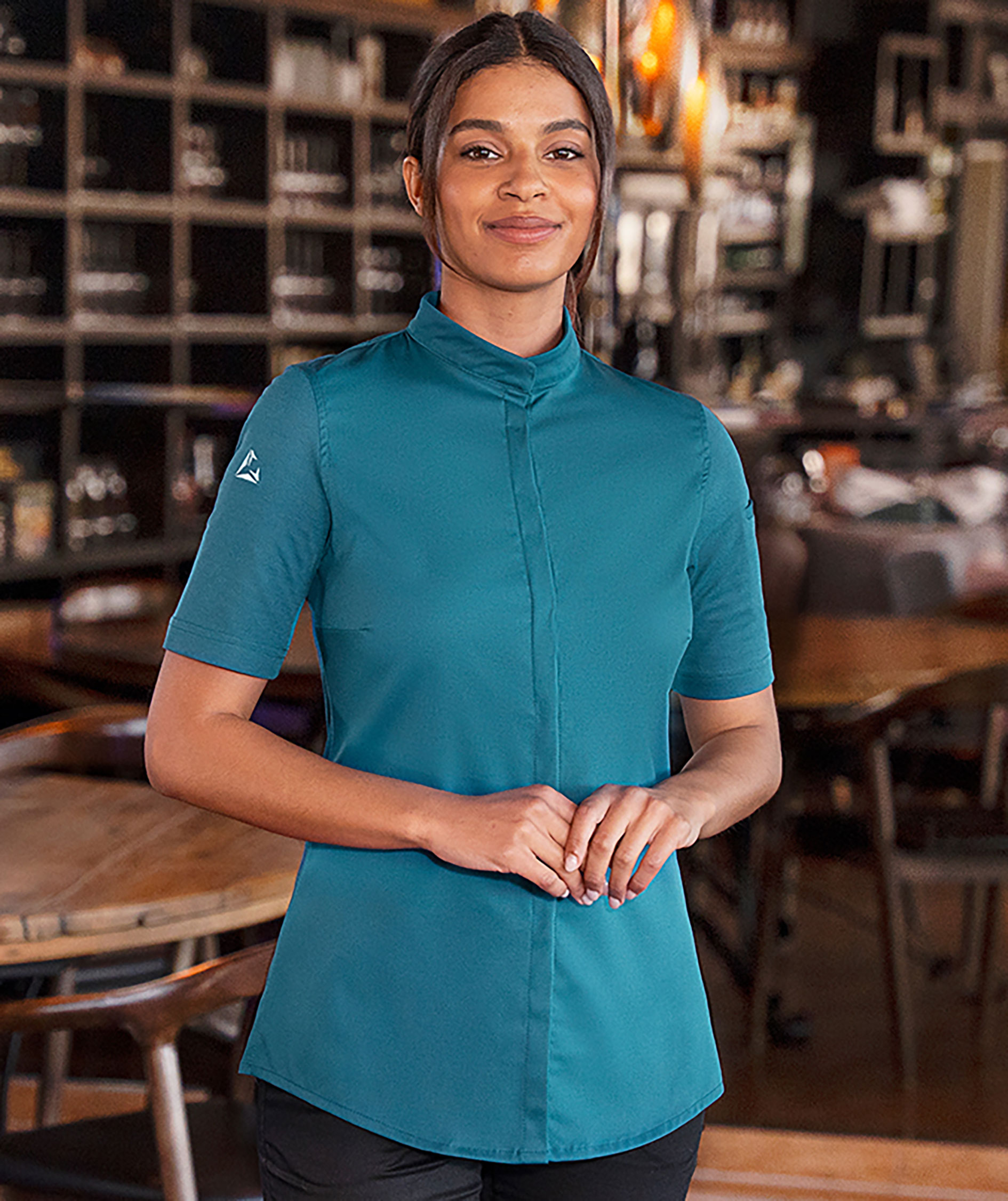 Karlowsky DIAMOND CUT&reg; Avantgarde kort&auml;rmad kockjacka dam, Dark Petrol, large image number 1