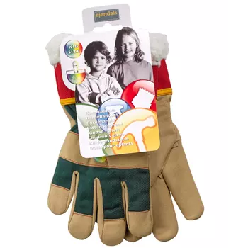 Tegera 90098 winter work gloves for kids, Brown/Green/Red