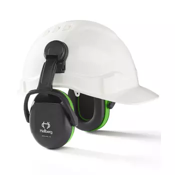 Hellberg Secure 1 hörselkåpor till hjälmmontering, Svart/Grön